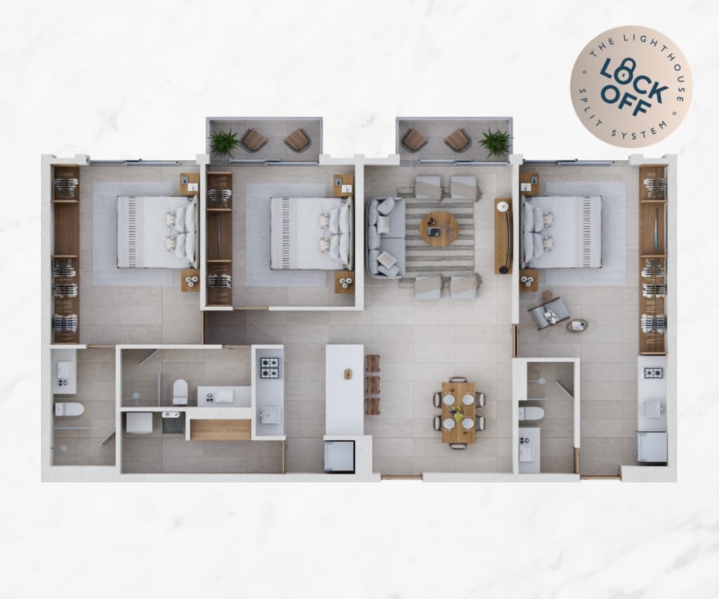 QUEST — 133 m² floor plan, The Lighthouse Puerto Vallarta