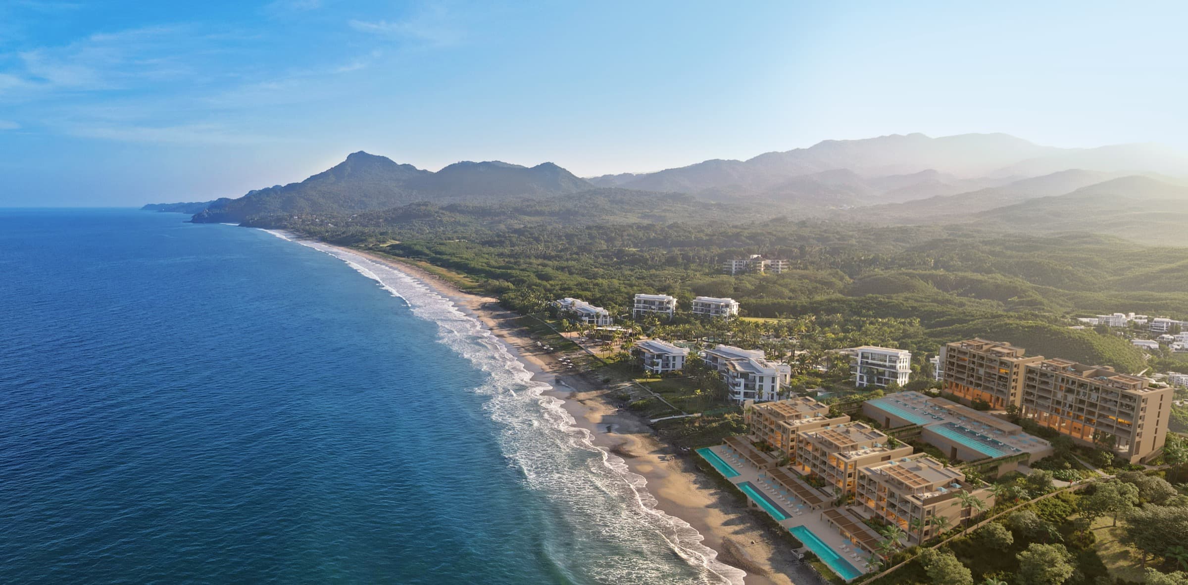 UAVI — coastal aerial context, Litibú beach