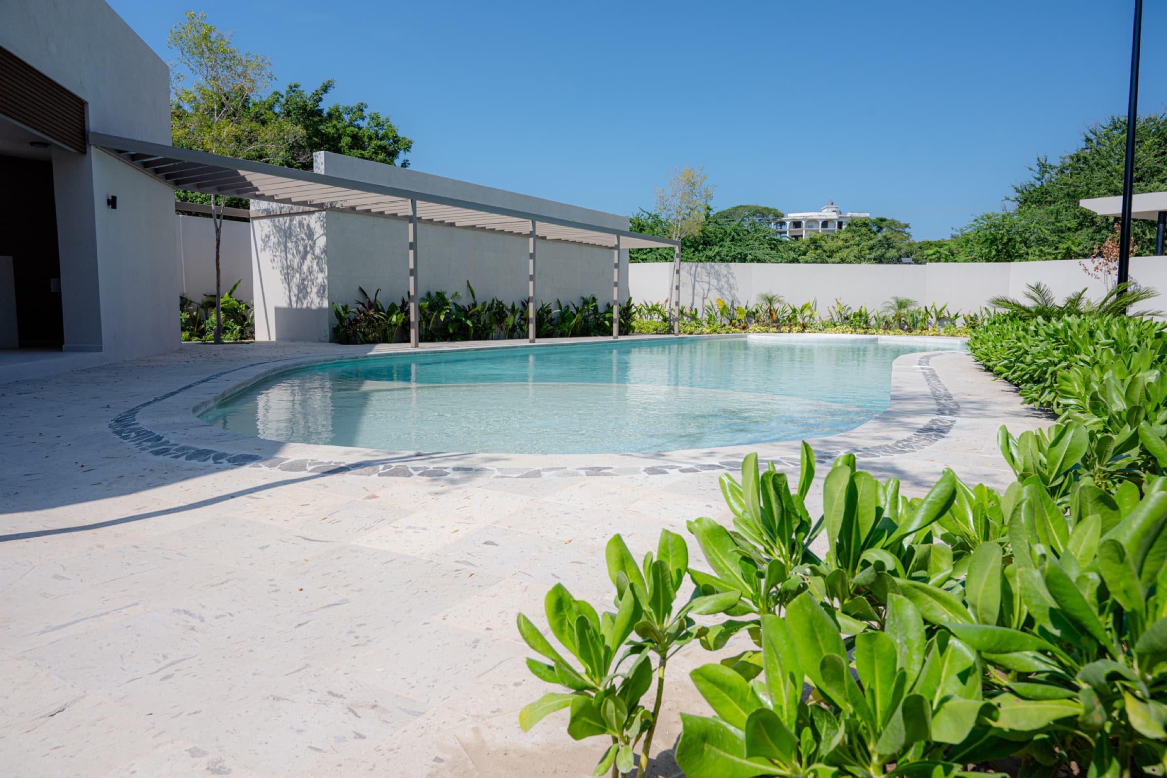 Poolside pergola