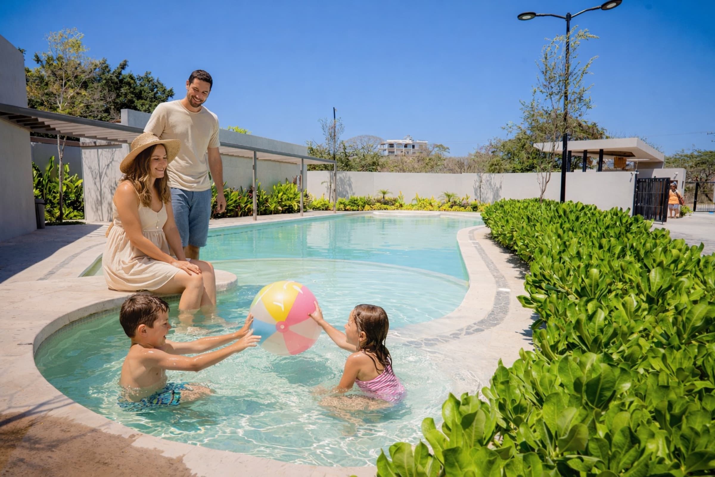 The community's low-rise residences · site photo