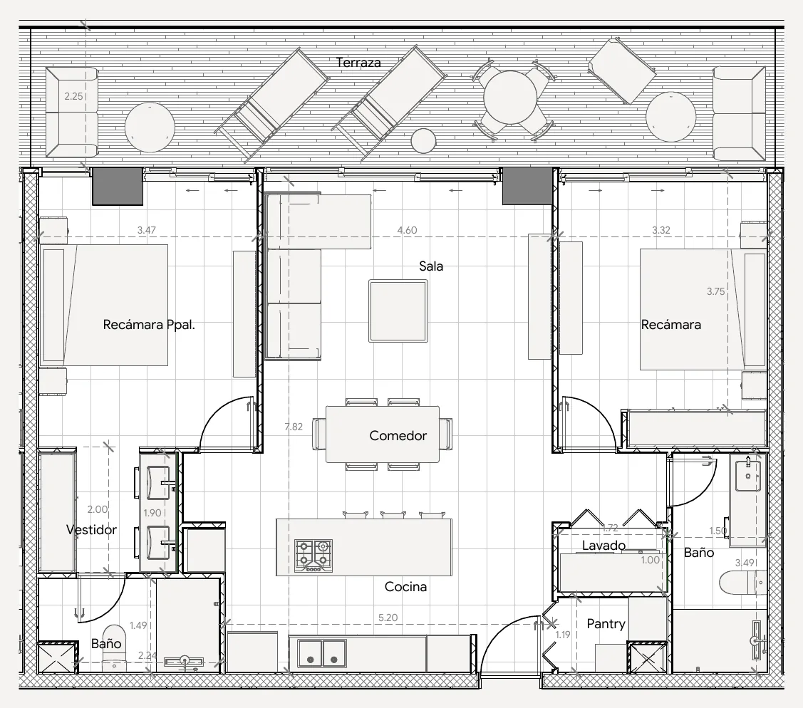 Andiamo floor plan — 2 Bedroom A