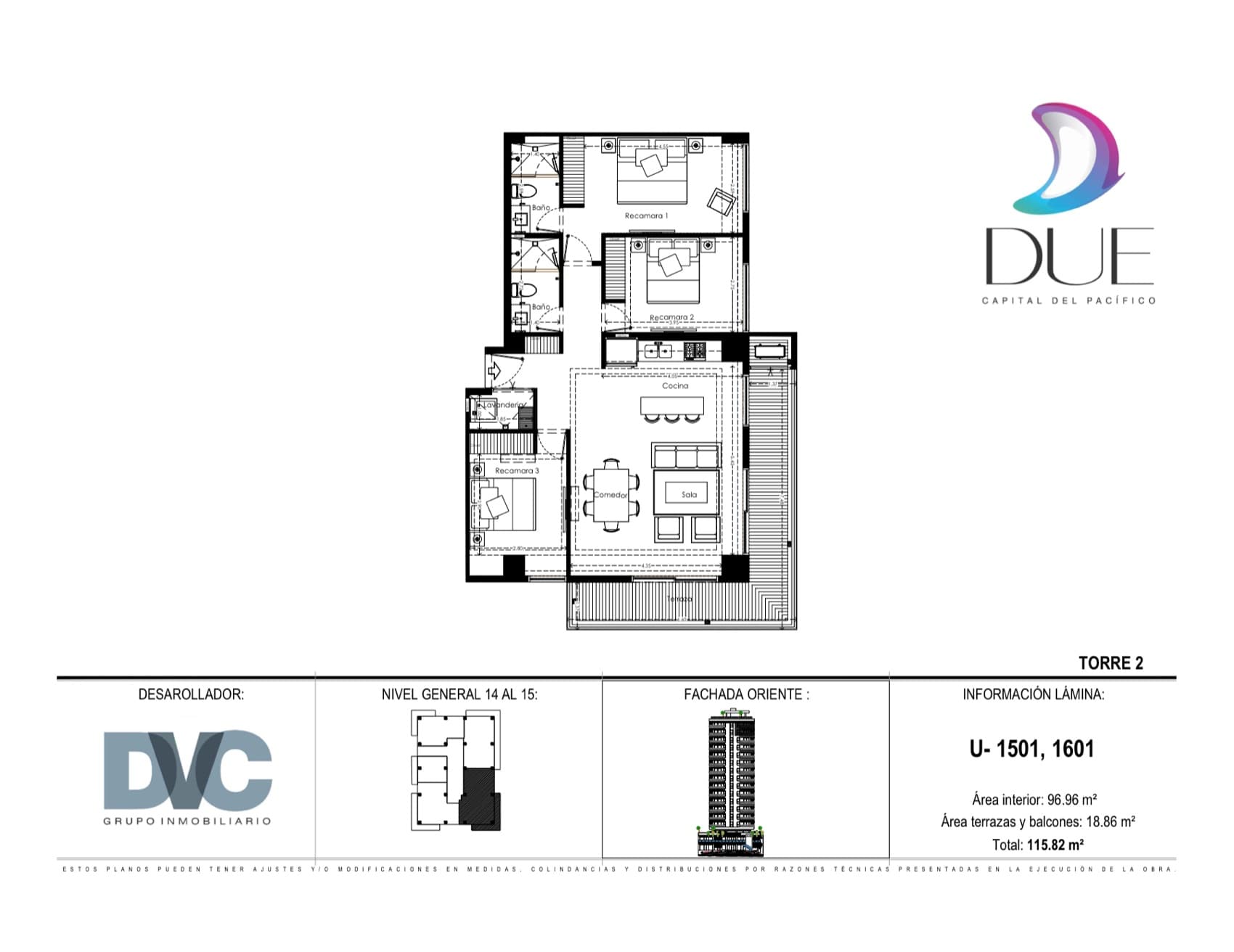 Three-bedroom — Type I — the ocean corner