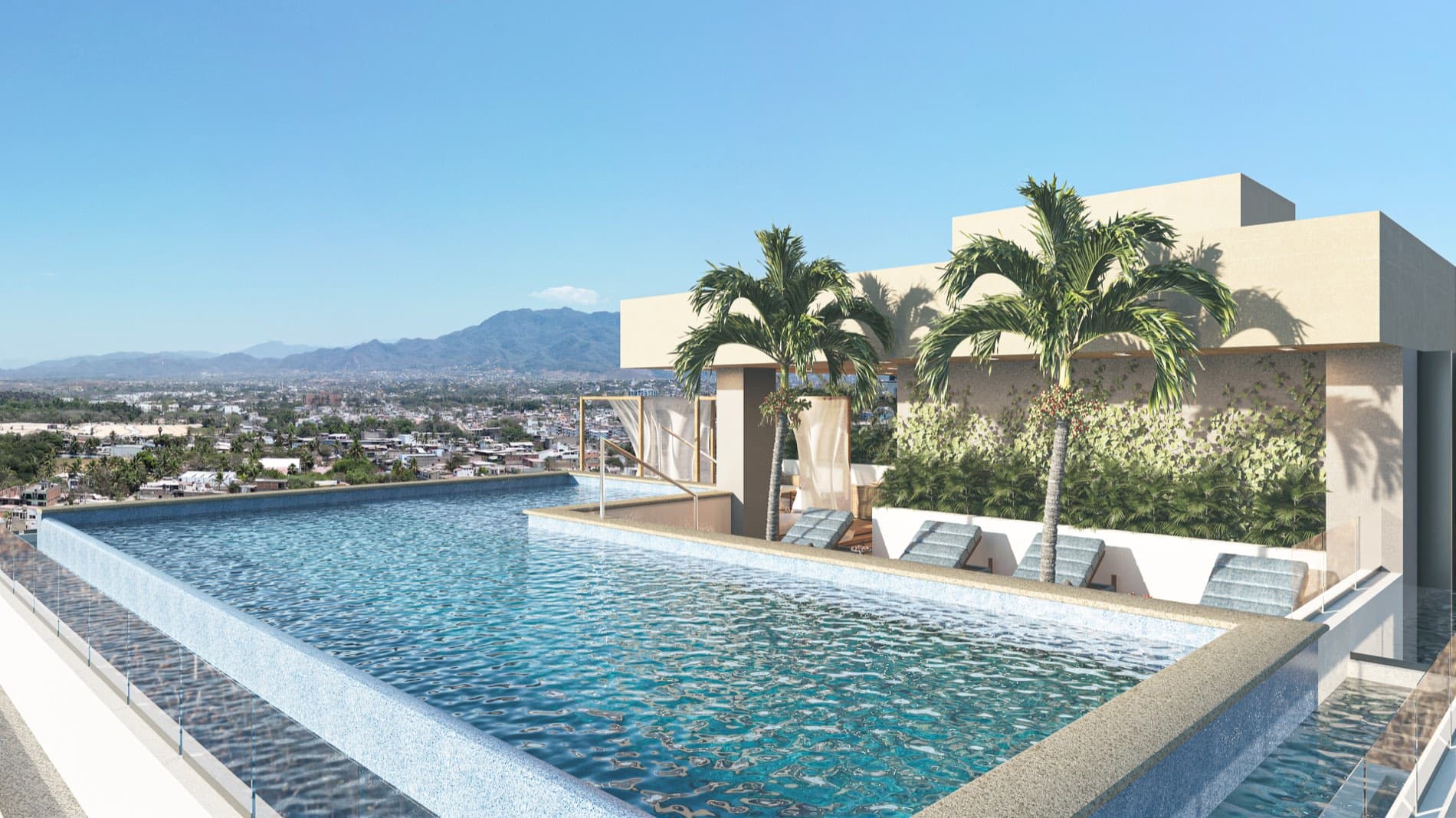 The infinity edge of Distrito DUE, Level 17 · developer render