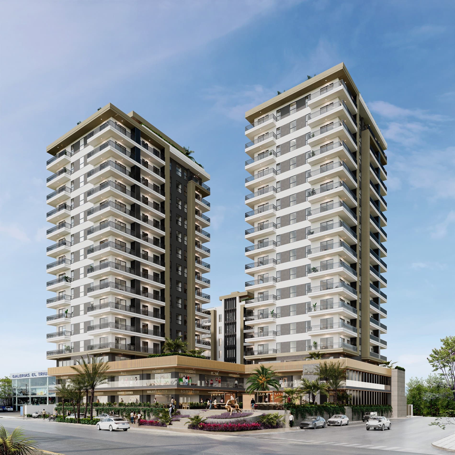 DUE from the avenue — Torre 2 now releasing · developer render