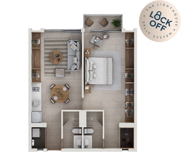 CRUISE — 64–67 m² floor plan, The Lighthouse Puerto Vallarta