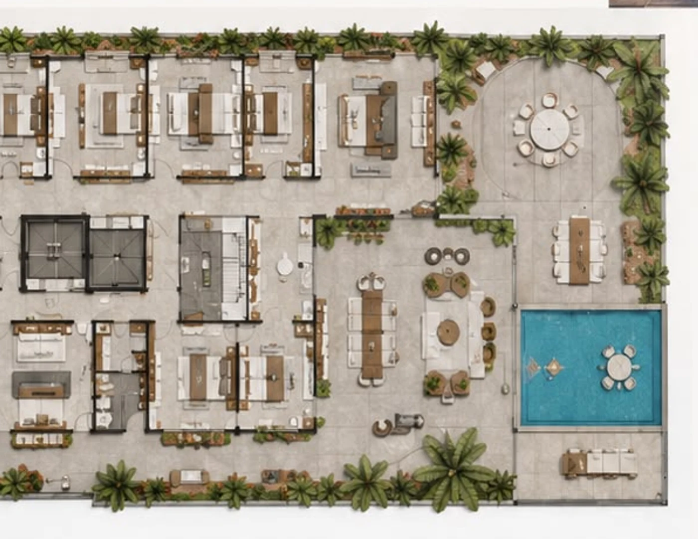 2D Plan — Pool & Terrace Level