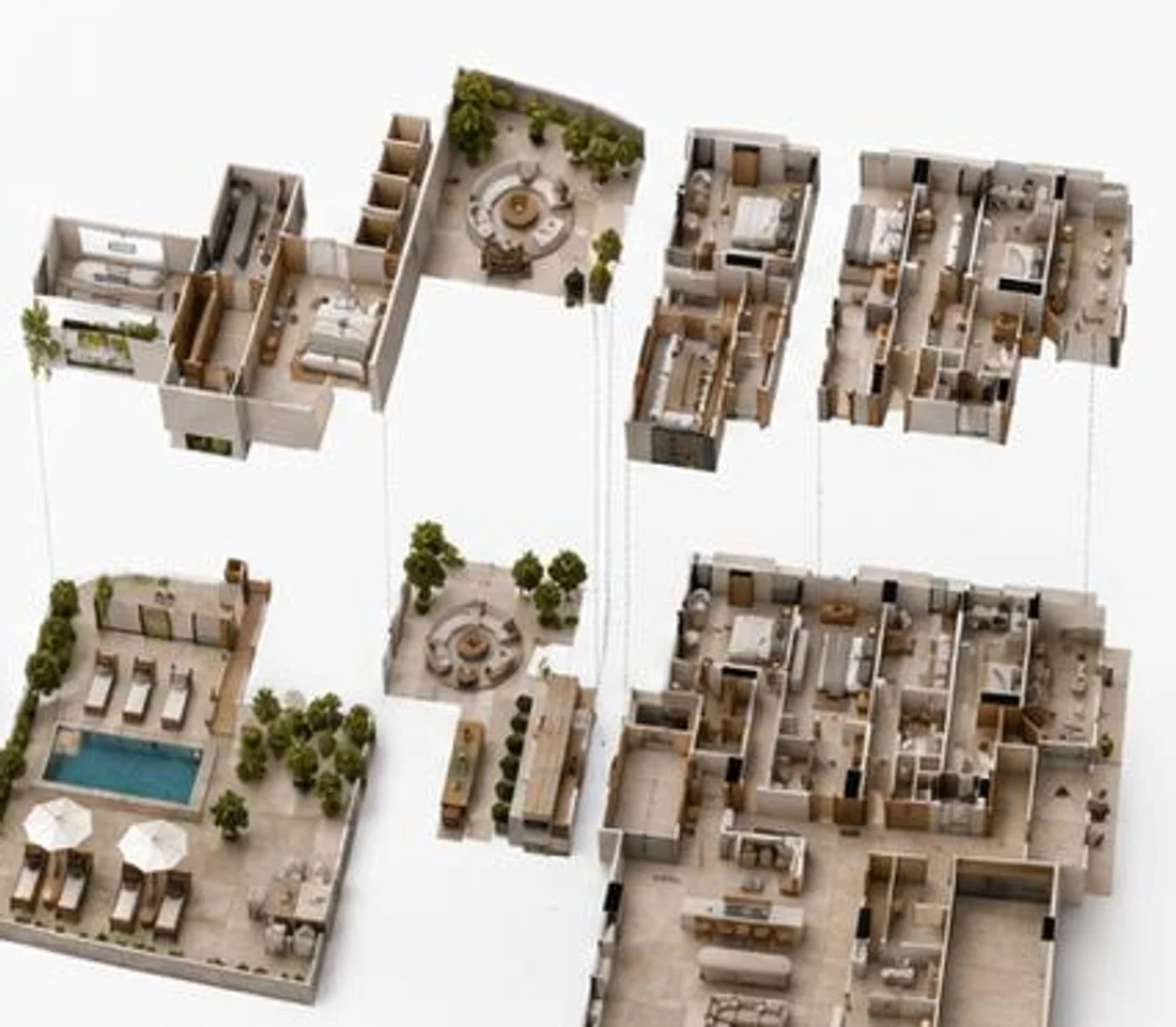 Exploded Axonometric — Zoned Breakdown